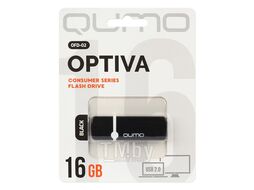 Накопитель 16GB USB 2.0 Optiva 02 Black, черный корпус (QM16GUD-OP2-black) белая картонная упаковка QUMO Q24436