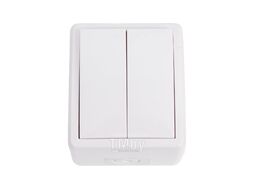 Выключатель двойной с подсветкой IP54, 10АХ-250В, ОУ, Эксперт, белый 11-1405-01 Эра Б0020677