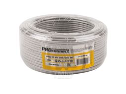 Кабель витая пара U/UTP, категория 5e, PVC, 4PR, 24AWG, внутренний, серый, 50 м PROconnect 01-0052-50