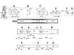 Направляющая шариковая L-400 h=45 PRIME by SOFT CLOSE A черный AKS 119774