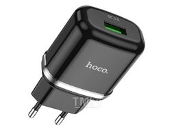 Сетевое зарядное устройство N3, QC3.0, 1хUSB-А, 3А, черный Hoco 6931474729347