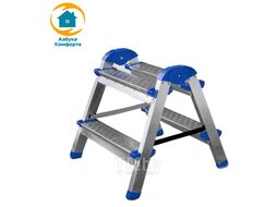 Стремянка B2 TwoSide Pro 2ст, 2 секции, стальная, оцинкованная AZK LDTH-02.02