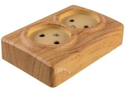 Розетка 2х2P, 16A-250В, IP20, ОУ, Эксперт, сосна 11-2202-11 Эра Б0020684