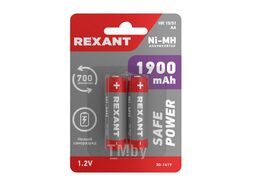 Батарейка Ni-MH AA/HR6, 1,2В, 1900мАч, блистер REXANT 30-1419