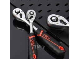 Ключ-трещотка Deli RS EDQ41802 1/4", 150 мм, 72 зуба