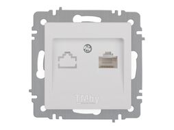 Розетка Accent 6-303-01 информационная RJ45, IP20, СУ, белый Intro Б0063624