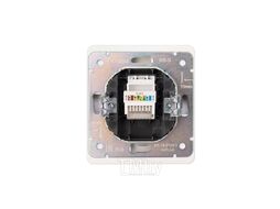 Розетка ROUND компьютерная RJ45 кат6 с/у перламутр KRANZ KR-78-0724-1