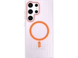 Задняя накладка CASE Translucent Strip Samsung Galaxy S24 Ultra прозрачно-оранжевый