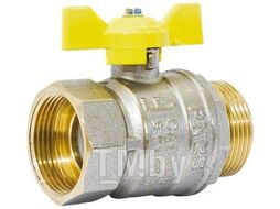 Кран шаровый 1/2" стандарт нар.-вн. бабочка (ГАЗ) PN 40 LD
