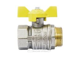 Кран шаровый 1/2" стандарт нар.-вн. бабочка (ГАЗ) PN 40 LD