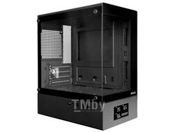 Корпус RX400D GINZZU mATX/miniITX, 1*USB2 + 1*USB3 (снизу на боковой стенке), стекло, бп снизу, Фильтры, Встроенный монитор для отображения информации о работе ПК в реальном времени, black
