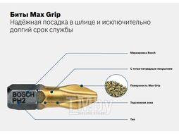 Насадка крестообразная PZ3 25мм исп. MAXgrip (3шт) (2607001595) (BOSCH)