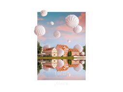 Блокнот А6 90*139 мм, 80 л., нелин. "Lubeck. Минск. Троицкое" обл. полиуретан., на резинке, розовый Easy Gifts 198411л