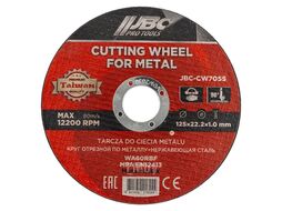 Круг отрезной по металлу и нержавеющей стали 125x1.0x22.2мм JBC JBC-CW705S