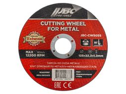 Круг отрезной по металлу и нержавеющей стали 125x1.2x22.2мм JBC JBC-CW505S