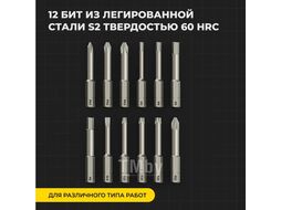 Отвертка аккумуляторная HOTO HTE0001GL набор из 12 бит (синий, QWLSD001)