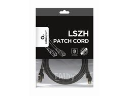 Патч-корд PP6A-LSZHCU-BK-3M Gembird 6A, CU, black, двойное экранирование Cablexpert