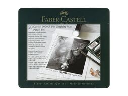 Карандаш чернографитный "Castell 9000" 20 шт в металлическом футляре Faber Castell 115224