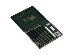 Карандаш чернографитный "Castell 9000" 20 шт в металлическом футляре Faber Castell 115224
