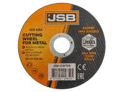 Круг отрезной по металлу 125x1.0x22.2мм (к-т 40 шт) JSB JSB-CW705[к-т 40 шт.]