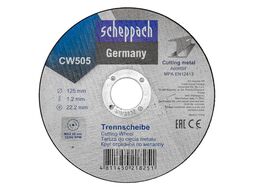 Круг отрезной по металлу 125х1,2х22,2мм-50шт Scheppach Sch-CW505[50шт к-т]