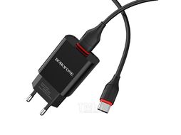 Сетевое З/У BA20A 1USB 2.1A с кабелем Type-C черный Borofone 6931474702142