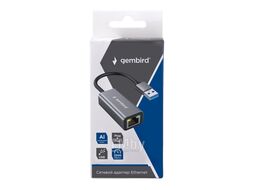 Сетевой адаптер USB NIC-U13 Gembird USB 3.0 - 2.5 Gigabit (10/100/1000/2500 Мбит/сек (half/full duplex)) Ethernet adapter, алюминий, RTL8156B