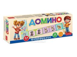 Игра настольно-печатная ДОМИНО "Пушистики", 28 карточек Hatber 28ИнД_35512
