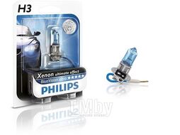 Лампа галогенная H3 12V 55W BLUE VISION ULTRA (4000K, ультра синий ксеноновый эффект света фар, технология Gradien Coating) PHILIPS 12336BVUB1