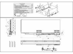 Система ящиков Evolution L-450 H=167 графит PUSH TO OPEN ДСП16мм SLIMBOX 117805