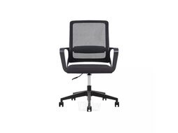 Кресло для персонала SitZone U-0385 PL сетка/ткань, черный, крестов. пластик