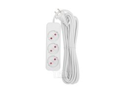Удлинитель STANDARD 3 гнезда, 5м, 2х1,0мм², б/з, белый REXANT 13-4008