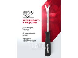 Съемник клипс пистонов, обивки салона, тип - вилка, 230 мм, угол 45 градусов PATRON P-0841