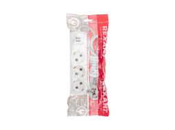 Удлинитель PREMIUM 3 гнезда, 3м, 3х1,5мм², с/з, 2 USB, белый REXANT 13-4110
