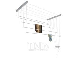 Сушилка для белья потолочная стальная 1,8 м, 5 стержней, белая, ЛИАНА (5 стержней)