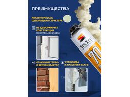 Пена монтажная профессиональная всесезонная Foam Pro Plus 70 (750мл) SOLIDE SL-68502-1