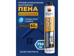 Пена монтажная профессиональная всесезонная Foam Pro 65 (750мл) SOLIDE SL-76517-1