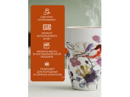 Кружка керамическая, 360 мл., FLOWER BIRD-1, PERFECTO LINEA 30-063641