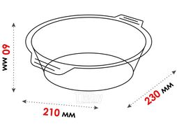 Форма из жаропрочного стекла, 1.6 л, круглая, 230х210х60 мм, PERFECTO LINEA 12-160012