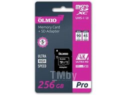 Карта памяти Olmio microSDHC 256GB, class 10, UHS-I (3), V30