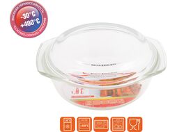 Кастрюля из жаропрочного стекла, 1.5 л, с крышкой, PERFECTO LINEA (234х207х100)