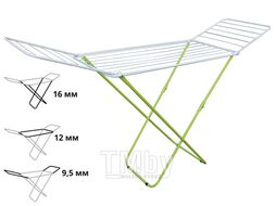 Сушилка для белья напольная, 18м, серия Bona, бело-зеленая, PERFECTO LINEA (Сушильное полотно - 18 метров, размер 180х50х90. Максимальная нагрузка бел