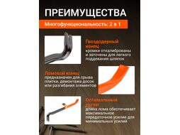 Лом-гвоздодер усиленный 450x25х12мм STARTUL PROFI (ST4096-45)
