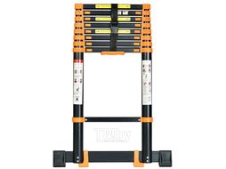 Лестница телескопическая 1-секц. алюм. 510см, 13 ступ. 13,5кг BLACK LINE STARTUL (ST9931-051) (ширина ступени 8см, прорезиненные колеса и доп.стабилиз