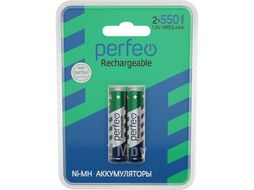 Батарейка аккум. Ni-Mh 1,2V (AAA) 550мА/ч (2 шт.) Perfeo AAA550mAh/2BL