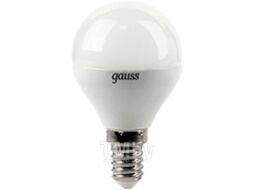 Лампа светодиодная GAUSS G45 6.5W 4100K E14 Black