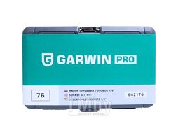 Набор торцевых головок 1/4" 6-ти гранных 76 предметов, 5-14 мм, GARWIN 642176