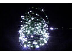 Гирлянда электрич. LED "Нить" с насадками "Роса" 15 м, на батарейках, USB-питание,150 LED, зеленый пр., белый Winner Light w.01.4G.150-