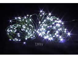 Гирлянда электрич. LED "Нить" с насадками "Роса" 15 м, на батарейках, USB-питание,150 LED, зеленый пр., белый Winner Light w.01.4G.150-