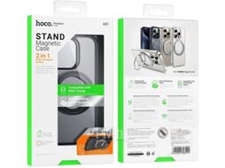 Чехол-накладка Hoco AS1 для iPhone 15 Pro магнитный с кольцом (черный)